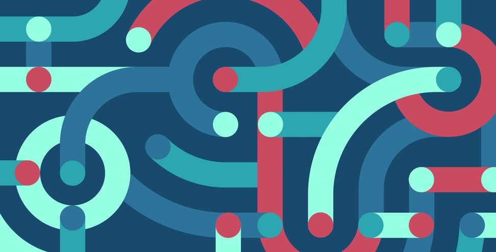 A striking abstract image composed of colorful circles and lines, forming an engaging and dynamic pattern.
