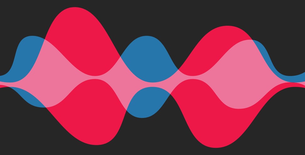 Speaking sound wave isolated on dark grey background