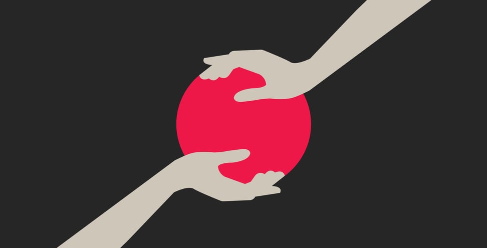 Two of hands protect object. saving, business, and management.